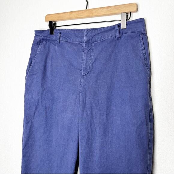 Peruvian Connection Kelvy Cropped Linen Blend Straight Trousers Pant Garnet Dyed - Picture 4 of 13